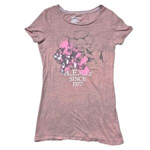 American Eagle Y2K Graphic Baby Tee Brown Size Small